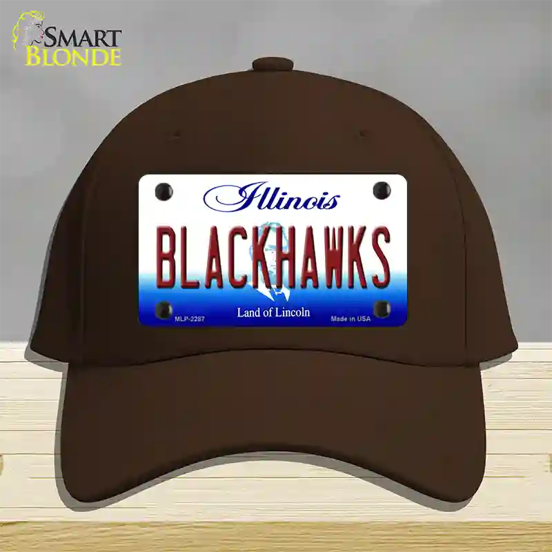 Blackhawks Illinois State Novelty License Plate Hat Cotton / Dark Brown