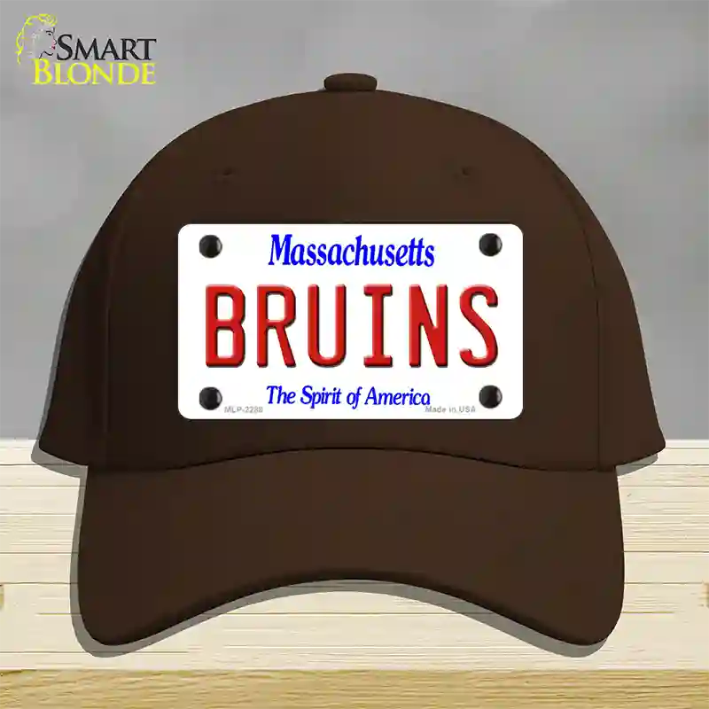 Bruins Massachusetts State Novelty License Plate Hat Cotton / Dark Brown