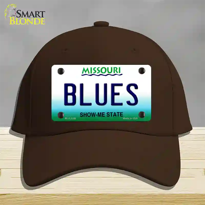 Blues Missouri State Novelty License Plate Hat Cotton / Dark Brown