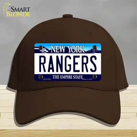 Rangers New York State Novelty License Plate Hat Cotton / Dark Brown