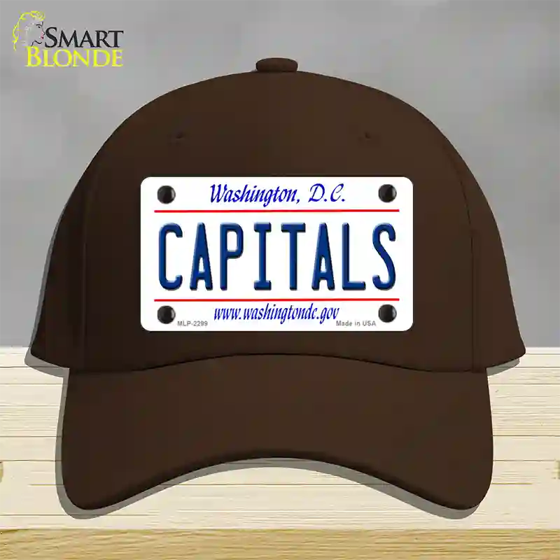 Capitals Washington DC State Novelty License Plate Hat Cotton / Dark Brown