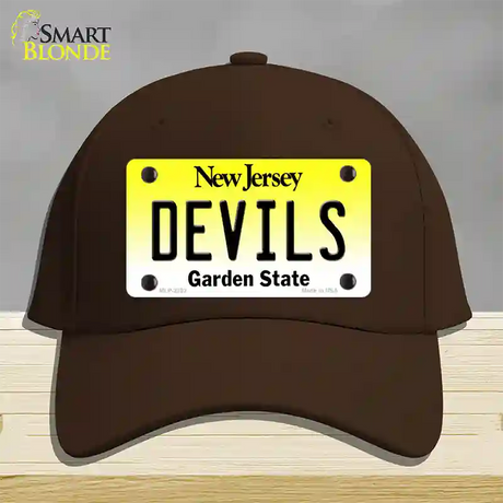 Devils New Jersey State Novelty License Plate Hat Cotton / Dark Brown