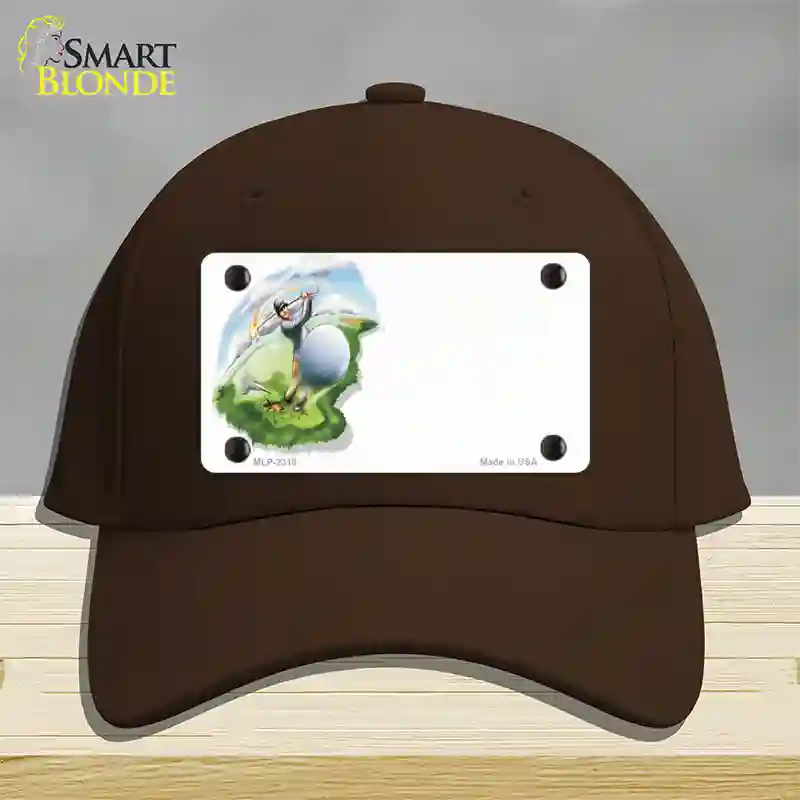 Golf Tee Shot Offset Novelty License Plate Hat Cotton / Dark Brown