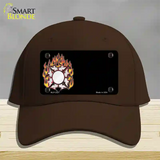 Fire Cross Offset Flat Novelty License Plate Hat Cotton / Dark Brown