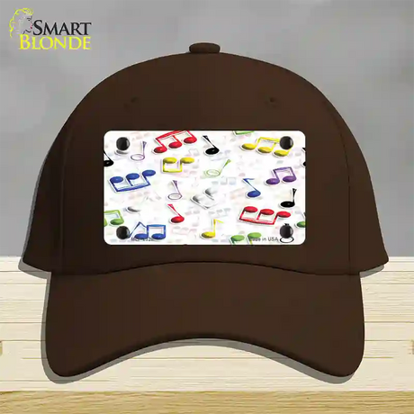 Musical Notes Multi-Color Novelty License Plate Hat Cotton / Dark Brown