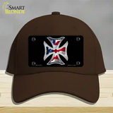 Maltese Cross Flag Novelty License Plate Hat Cotton / Dark Brown