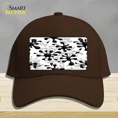 Splatter Black White Novelty License Plate Hat Cotton / Dark Brown