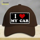 I Love My Car Black Novelty License Plate Hat Cotton / Dark Brown