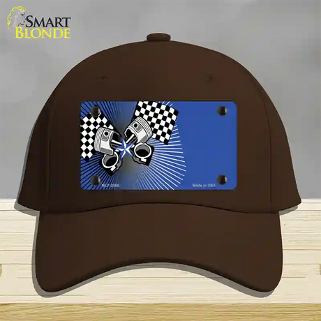 Racing Pistons Offset Novelty License Plate Hat Cotton / Dark Brown