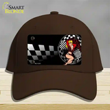 Racing Pin Up Girl Novelty License Plate Hat Cotton / Dark Brown