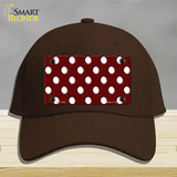 White Polka Dots Burgundy Novelty License Plate Hat Cotton / Dark Brown