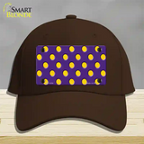 Yellow Polka Dots Purple Novelty License Plate Hat Cotton / Dark Brown