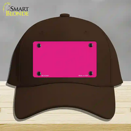 Pink Solid Novelty License Plate Hat Cotton / Dark Brown