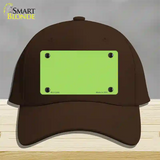 Lime Green Solid Novelty License Plate Hat Cotton / Dark Brown