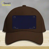 Navy Blue Solid Novelty License Plate Hat Cotton / Dark Brown