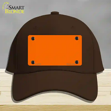 Orange Solid Novelty License Plate Hat Cotton / Dark Brown