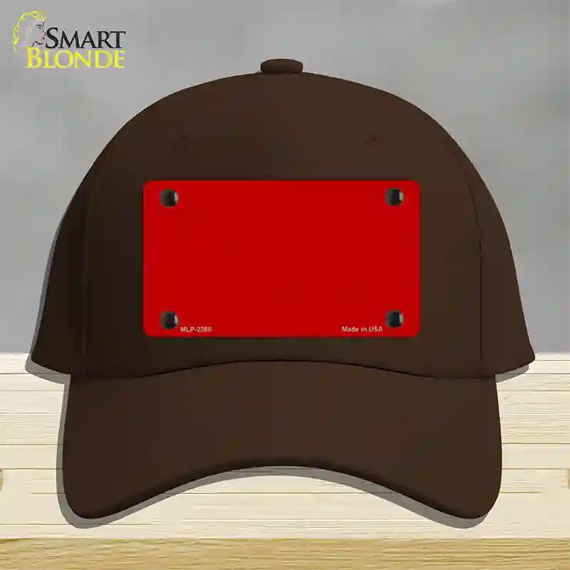 Red Solid Novelty License Plate Hat Cotton / Dark Brown