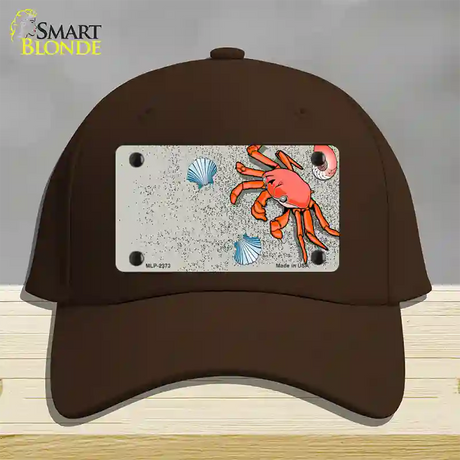 Crab And Seashells Novelty License Plate Hat Cotton / Dark Brown