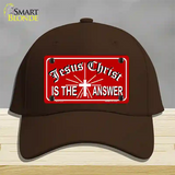 Jesus Christ Is The Answer Novelty License Plate Hat Cotton / Dark Brown