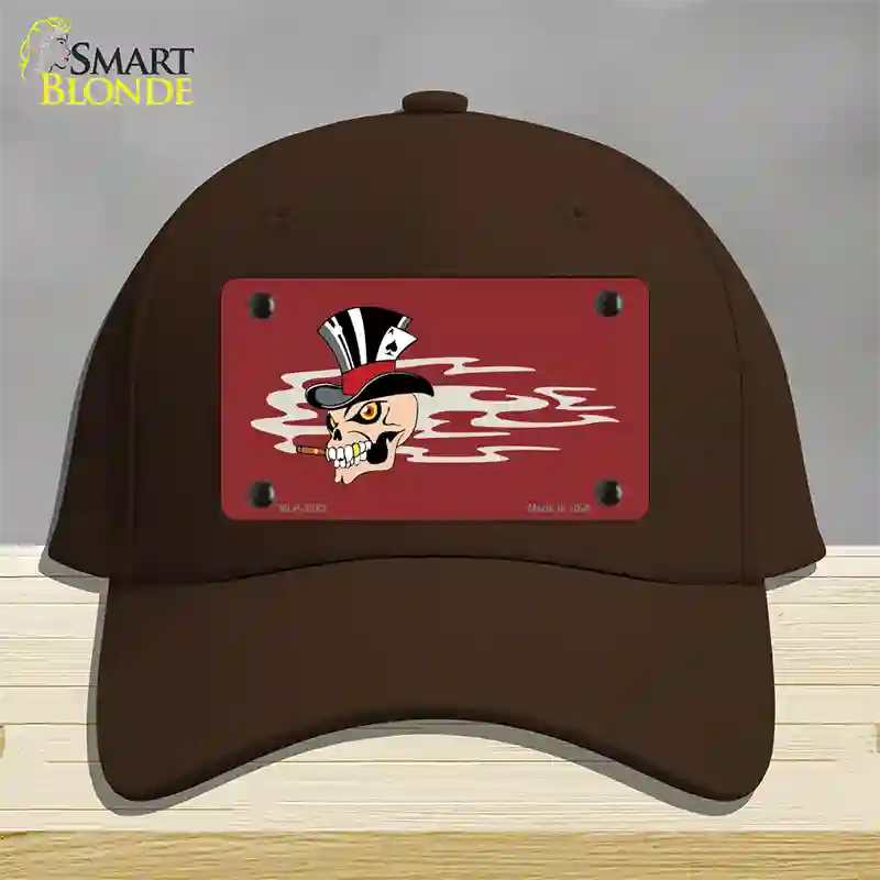 Smokin Joker Top Hat Skull Offset Novelty License Plate Hat Cotton / Dark Brown