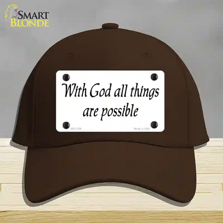 All Things Possible Novelty License Plate Hat Cotton / Dark Brown