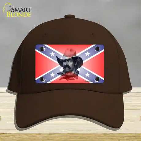 Confederate Flag Cowboy Novelty License Plate Hat Cotton / Dark Brown