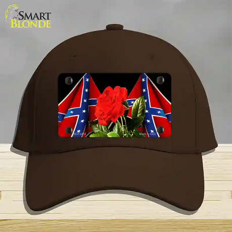 Rebel Rose Novelty License Plate Hat Cotton / Dark Brown