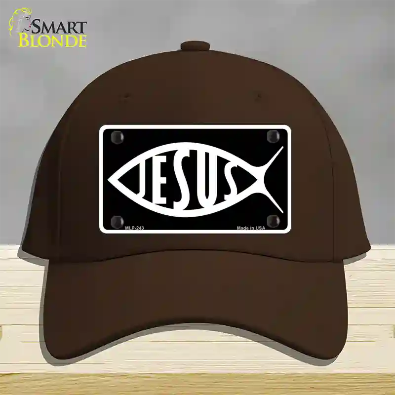 Jesus Fish Novelty License Plate Hat Cotton / Dark Brown