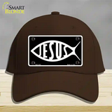 Jesus Fish Novelty License Plate Hat Cotton / Dark Brown