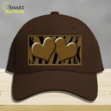 Brown Black Zebra Brown Centered Hearts Novelty License Plate Hat Cotton / Dark Brown