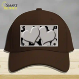 Grey Black Giraffe Grey Centered Hearts Novelty License Plate Hat Cotton / Dark Brown