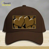 Brown Black Giraffe Brown Centered Hearts Novelty License Plate Hat Cotton / Dark Brown