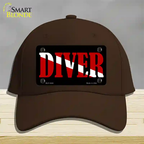 Scuba Diver Novelty License Plate Hat Cotton / Dark Brown