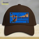 Roadrunner Blue New Mexico Novelty License Plate Hat Cotton / Dark Brown