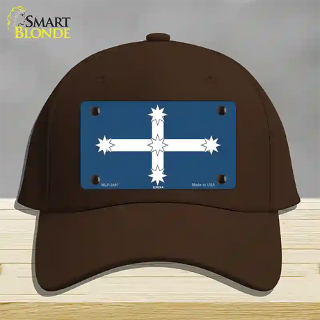 Eureka Flag Novelty License Plate Hat Cotton / Dark Brown