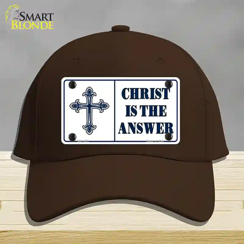 Christ Is The Answer Novelty License Plate Hat Cotton / Dark Brown