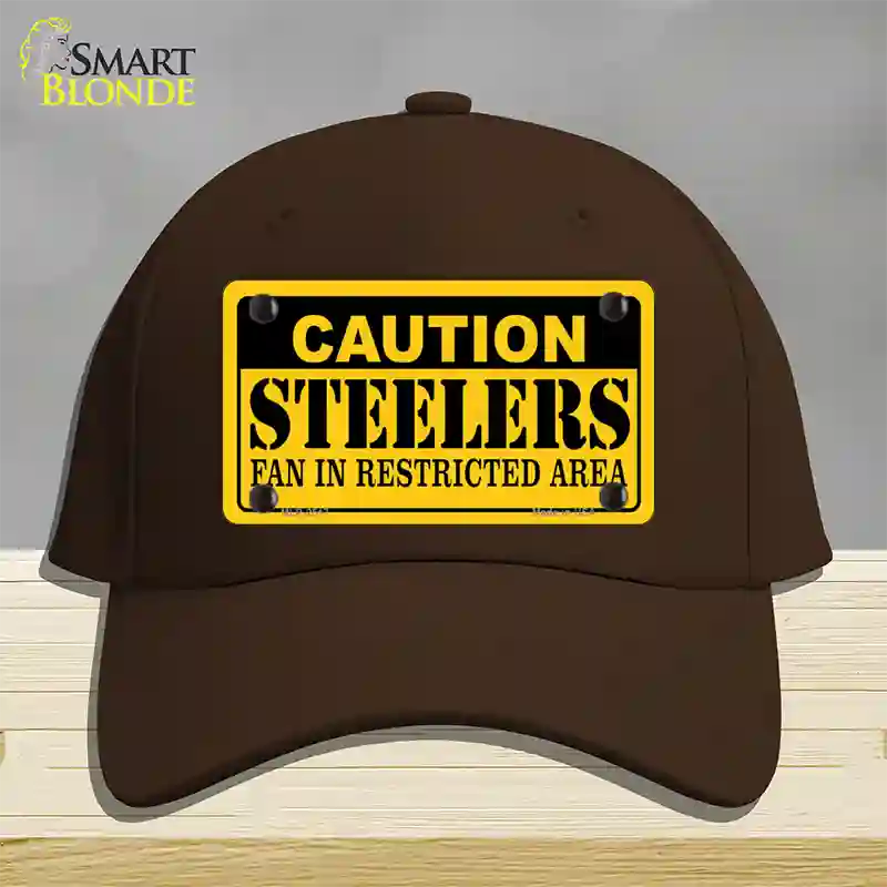 Caution Steelers Novelty License Plate Hat Cotton / Dark Brown