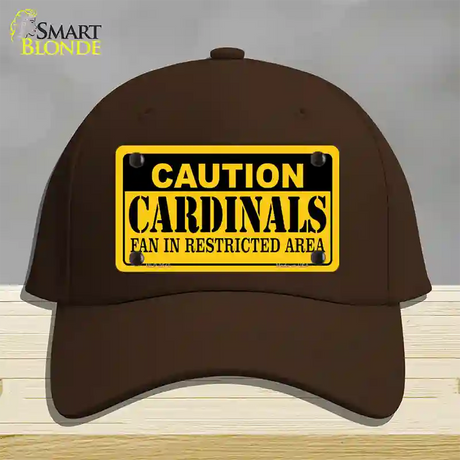 Caution Cardinals Novelty License Plate Hat Cotton / Dark Brown