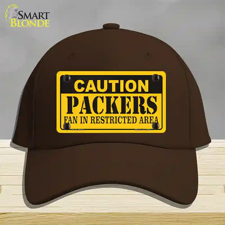 Caution Packers Novelty License Plate Hat Cotton / Dark Brown