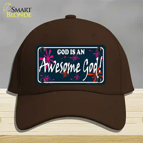 God Is An Awesome God Novelty License Plate Hat Cotton / Dark Brown