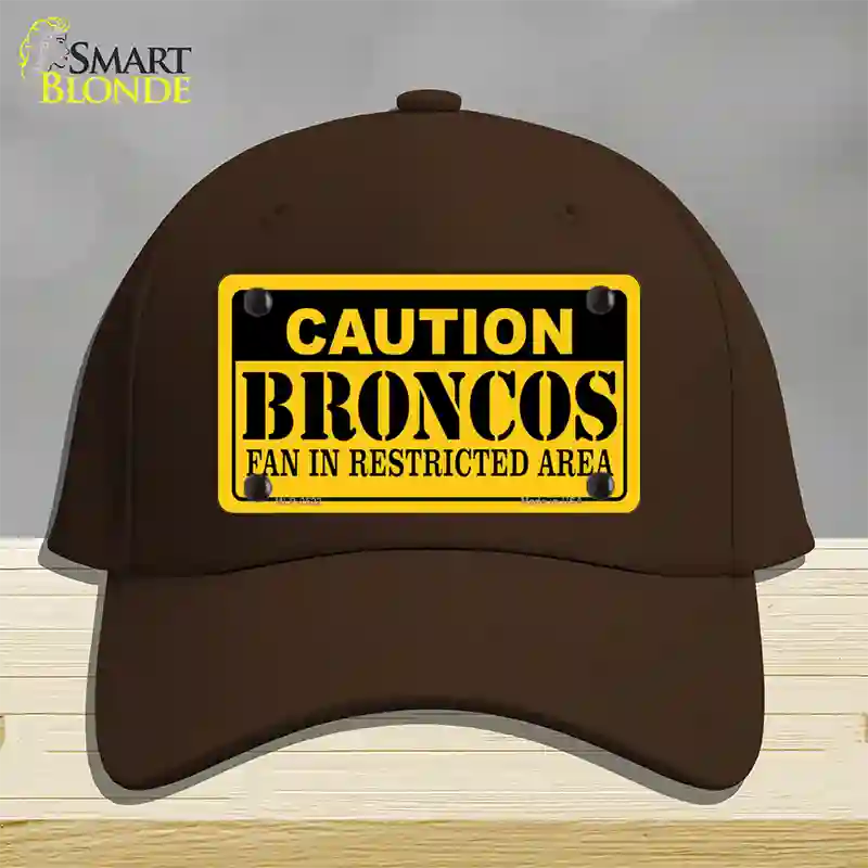 Caution Broncos Novelty License Plate Hat Cotton / Dark Brown