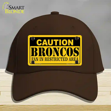 Caution Broncos Novelty License Plate Hat Cotton / Dark Brown