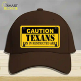 Caution Texans Novelty License Plate Hat Cotton / Dark Brown