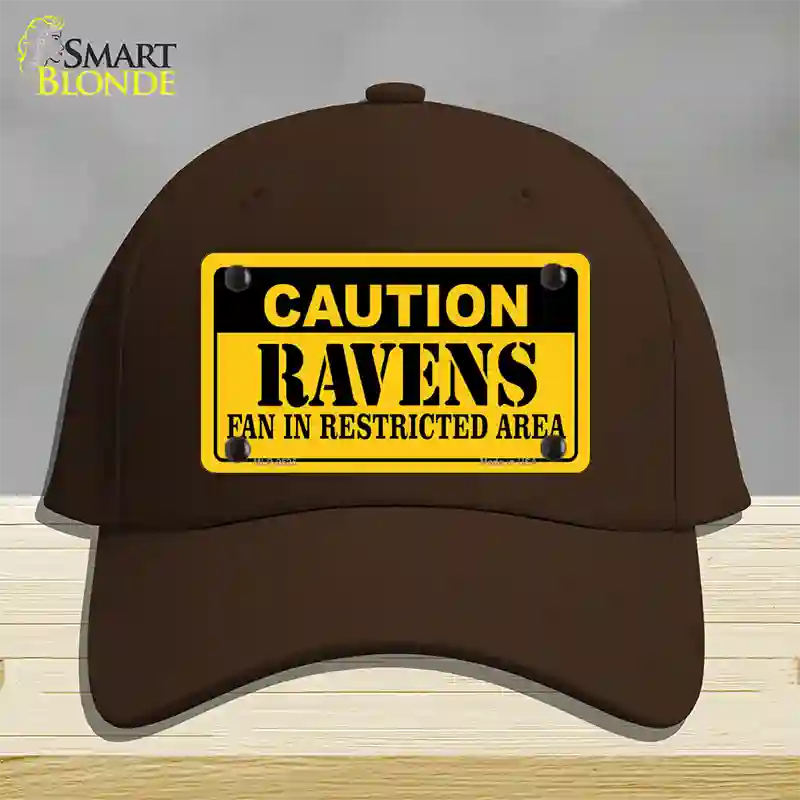 Caution Ravens Novelty License Plate Hat Cotton / Dark Brown