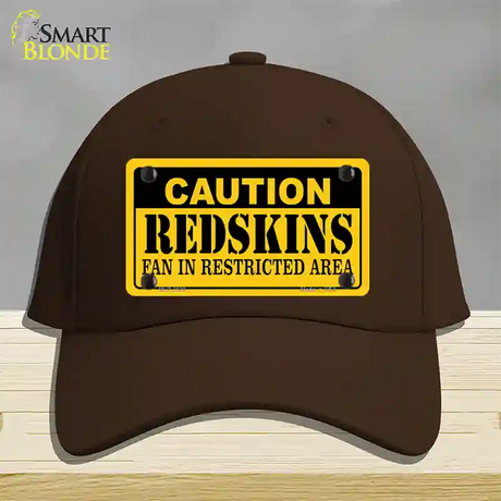 Caution Redskins Novelty License Plate Hat Cotton / Dark Brown