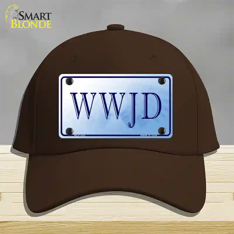 WWJD Novelty License Plate Hat Cotton / Dark Brown