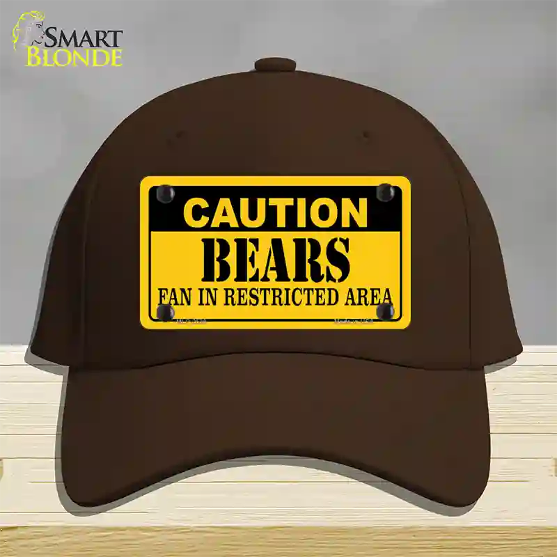 Caution Bears Novelty License Plate Hat Cotton / Dark Brown