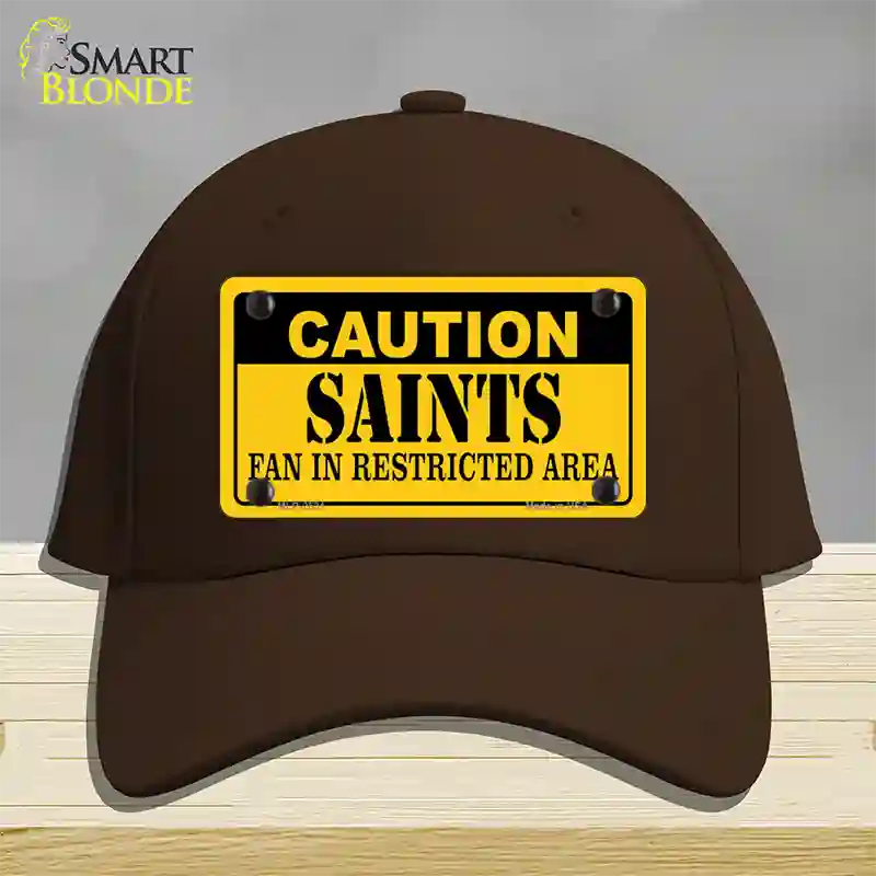 Caution Saints Novelty License Plate Hat Cotton / Dark Brown