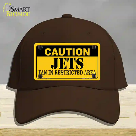 Caution Jets Novelty License Plate Hat Cotton / Dark Brown