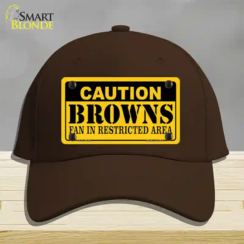 Caution Browns Novelty License Plate Hat Cotton / Dark Brown